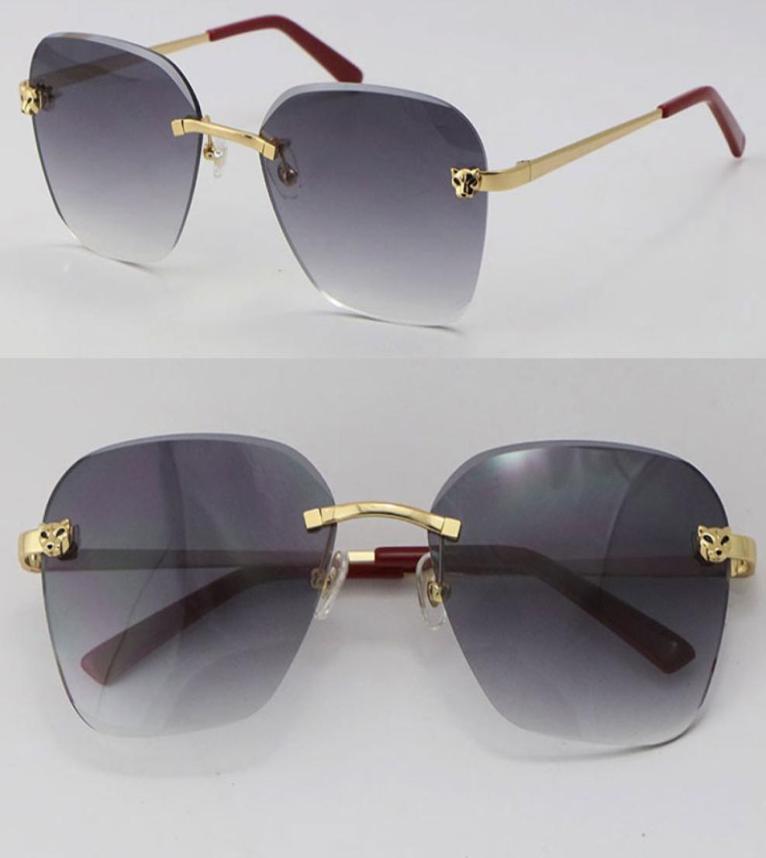 2022 New Designer Cheetah head Metal Rimless Sunglasses 0147S Luxury Diamond cut Lens Sun glasses Unisex 18K Gold Male and Female 3772592
2022 New Designer Cheetah head Metal Rimless Sunglasses 0147S Luxury Diamond cut Lens Sun glasses Unisex 18K Gold Male and Female 3772592
