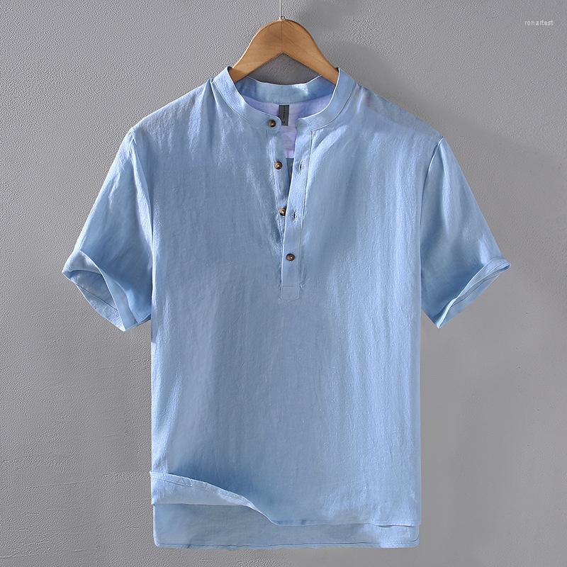 Men's Casual Shirts Korean Fashion Mens Linen Henley Shirt Button Down Short Sleeve Tropical Summer Beach Breathable T, Sky blue
Men's Casual Shirts Korean Fashion Mens Linen Henley Shirt Button Down Short Sleeve Tropical Summer Beach Breathable T, Sky blue