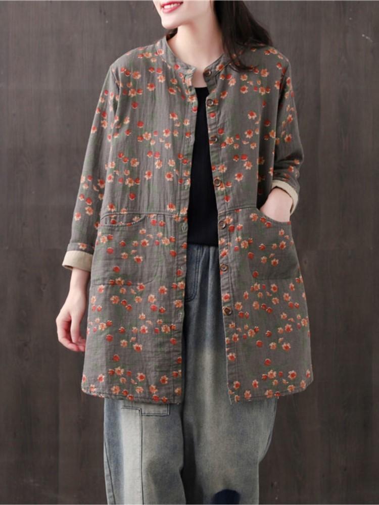 Women's Jackets Cotton Women Long Coat 2023 Autumn Spring Vintage Print Floral Cardigan Sleeve Loose Pockets Outerwear YoYiKamomoWomen's
Women's Jackets Cotton Women Long Coat 2023 Autumn Spring Vintage Print Floral Cardigan Sleeve Loose Pockets Outerwear YoYiKamomoWomen's