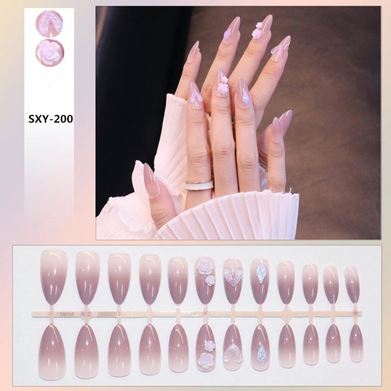 False Nails 3D Pink Rose Fake Long Pointed Head Sweet Style Finished Nail Piece Artificial Press On SANA889False, Jelly glue model
False Nails 3D Pink Rose Fake Long Pointed Head Sweet Style Finished Nail Piece Artificial Press On SANA889False, Jelly glue model