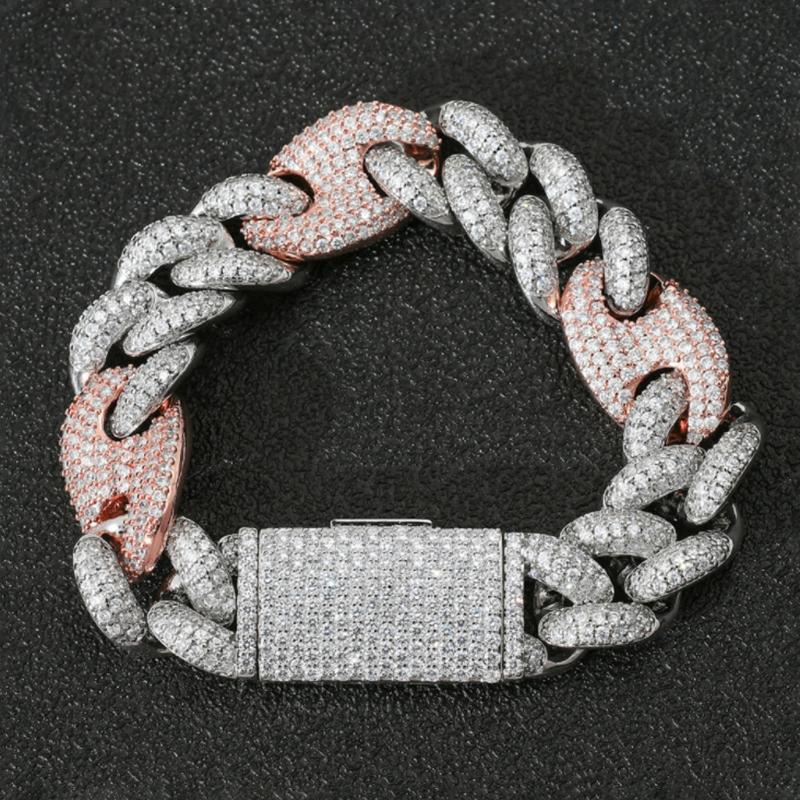 Link Bracelets Chain Pig Nose For Men Hip Hop Paved Setting Cubic Zirconia Charms Jewellery Accessories Rose/Rhodium Plated Box Pack Gifts
Link Bracelets Chain Pig Nose For Men Hip Hop Paved Setting Cubic Zirconia Charms Jewellery Accessories Rose/Rhodium Plated Box Pack Gifts