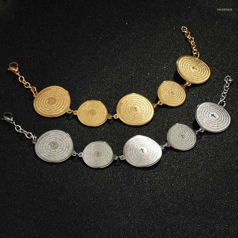 Link Bracelets Religious Spanish Bible For Women Stainless Steel Round Letters Bracelet Silver Color Chain Prayer Jewelry
Link Bracelets Religious Spanish Bible For Women Stainless Steel Round Letters Bracelet Silver Color Chain Prayer Jewelry