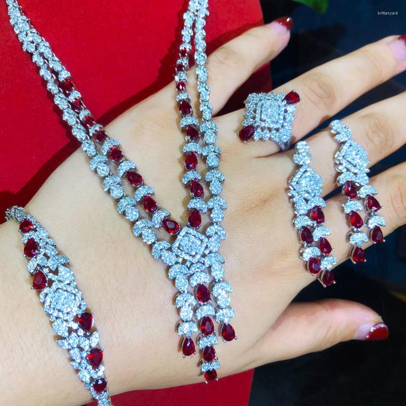 Necklace Earrings Set Missvikki Luxury Africa Charm Red CZ For Women Party Zircon Lady Bridal Wedding, Picture shown
Necklace Earrings Set Missvikki Luxury Africa Charm Red CZ For Women Party Zircon Lady Bridal Wedding, Picture shown