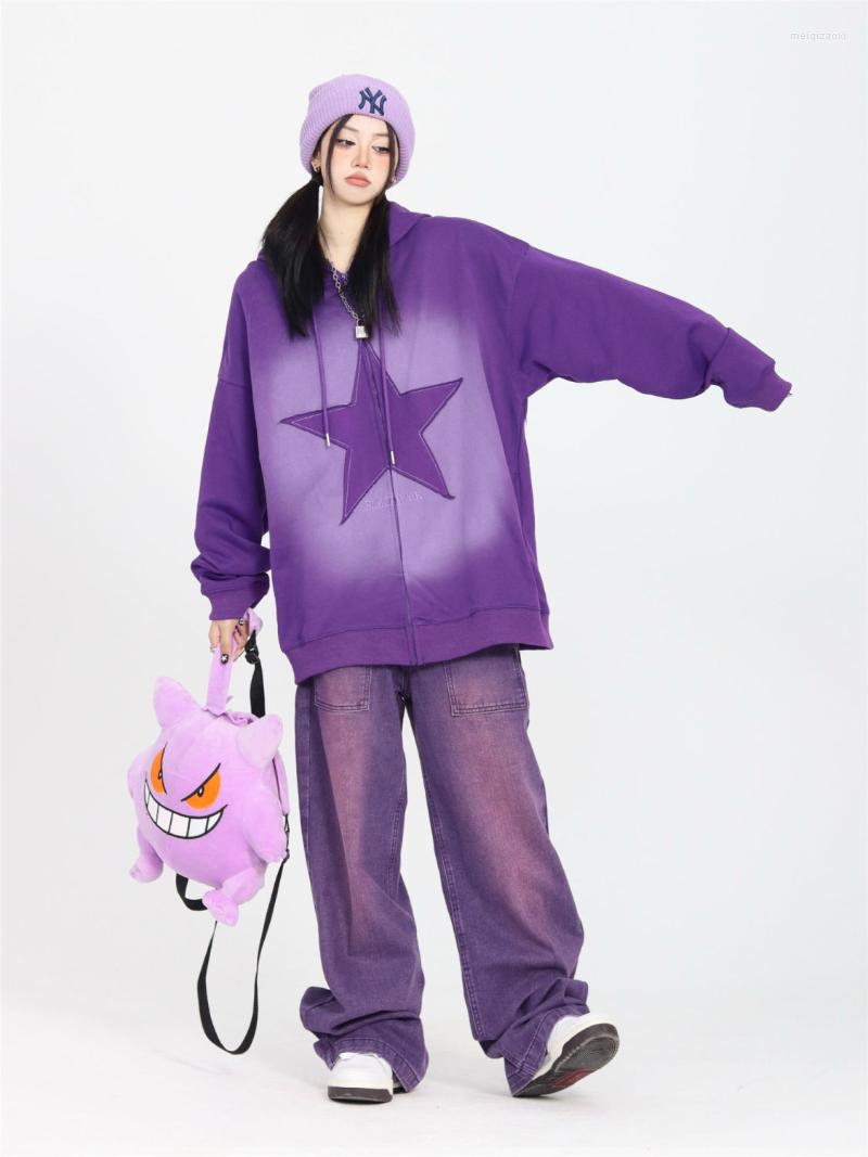 Women's Jackets Y2k Women's Hoodie American Style Harajuku Vintage Purple Five-star Zipper Pull Rope Loose Couple Sports Cardigan, Black
Women's Jackets Y2k Women's Hoodie American Style Harajuku Vintage Purple Five-star Zipper Pull Rope Loose Couple Sports Cardigan, Black