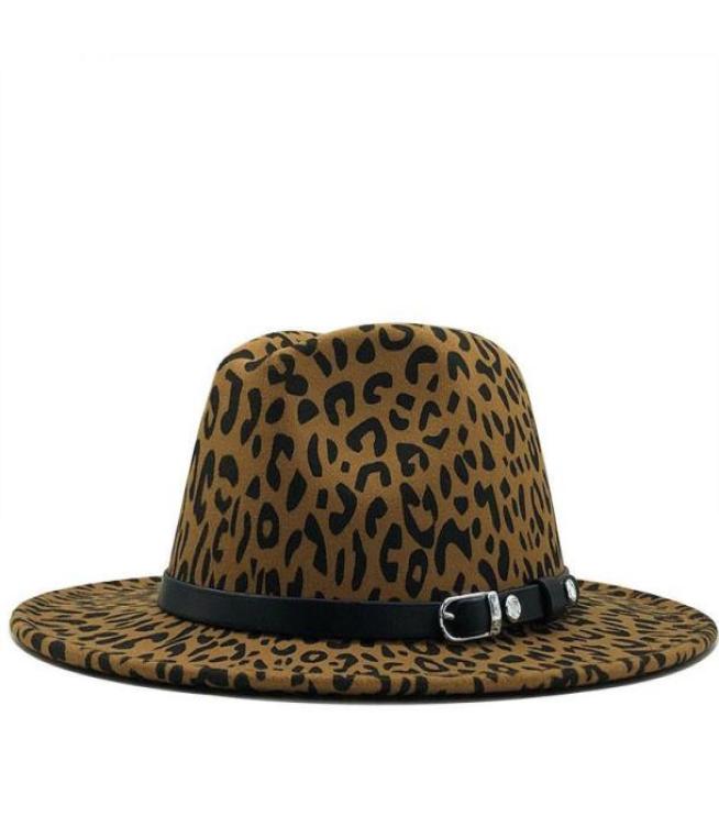 New Women Felt Belt Fedora Hat With Wide Brim Leopard print Jazz Hat Elegant Lady Autumn Sombrero Godfather Female4704468, Army green 
New Women Felt Belt Fedora Hat With Wide Brim Leopard print Jazz Hat Elegant Lady Autumn Sombrero Godfather Female4704468, Army green