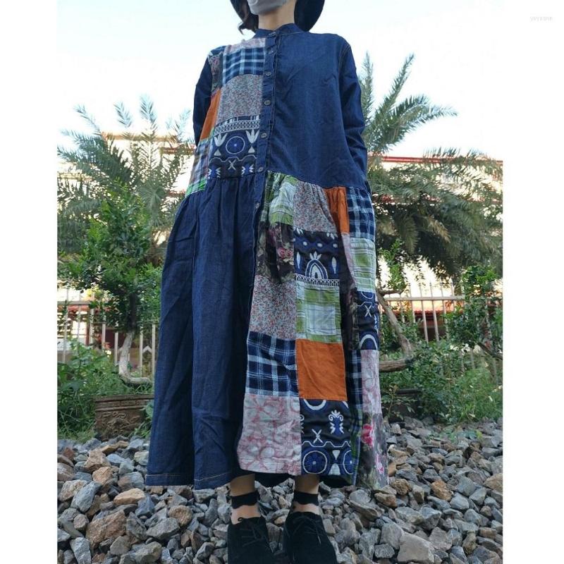 Casual Dresses Patchwork Chinese Style Denim Long Sleeve Loose Cardigan Skirt Dress Women's, Light blue
Casual Dresses Patchwork Chinese Style Denim Long Sleeve Loose Cardigan Skirt Dress Women's, Light blue
