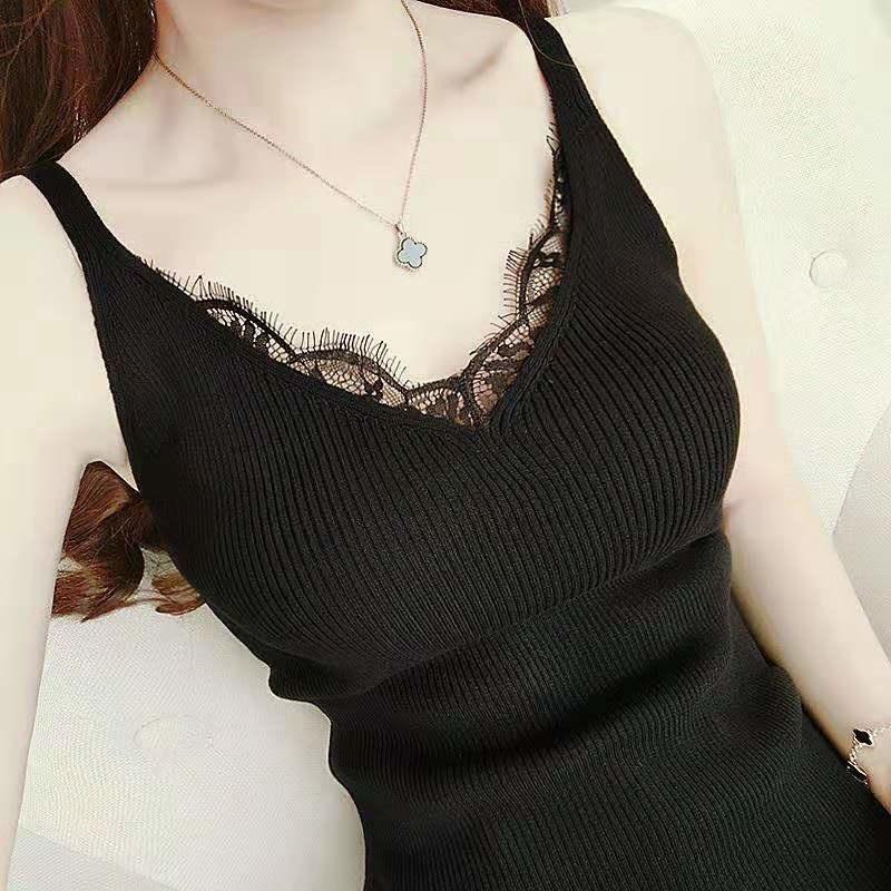 Women's Tanks & Camis Large Suspender Vest Women V-neck Sexy Lace Eyelashes Wear Knitted Slim WomenWomen's, White 1 pack
Women's Tanks & Camis Large Suspender Vest Women V-neck Sexy Lace Eyelashes Wear Knitted Slim WomenWomen's, White 1 pack