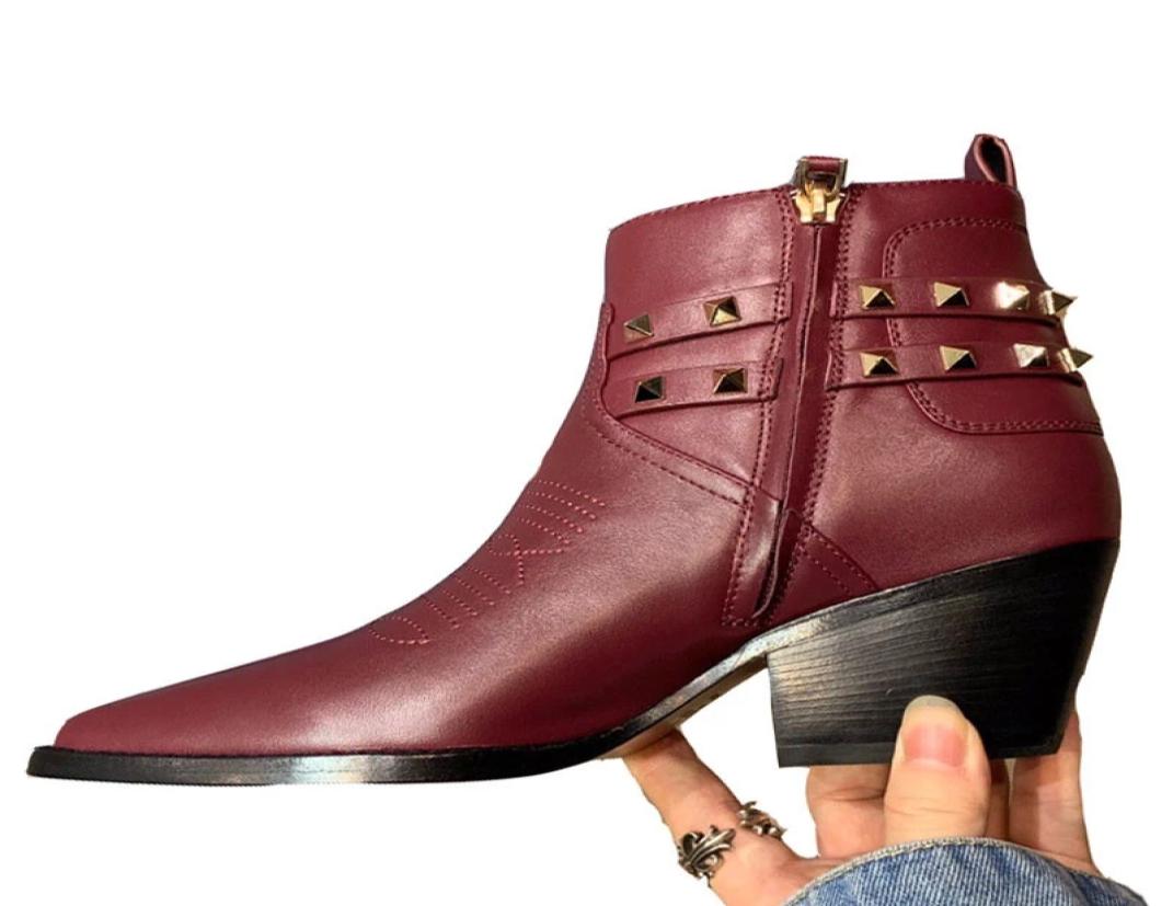 Genuine Leather Pointed Toe Ankle Boots Square Heel Runway Shoes Women Formal Career Shoes Winter Short Boot4781181, Black
Genuine Leather Pointed Toe Ankle Boots Square Heel Runway Shoes Women Formal Career Shoes Winter Short Boot4781181, Black
