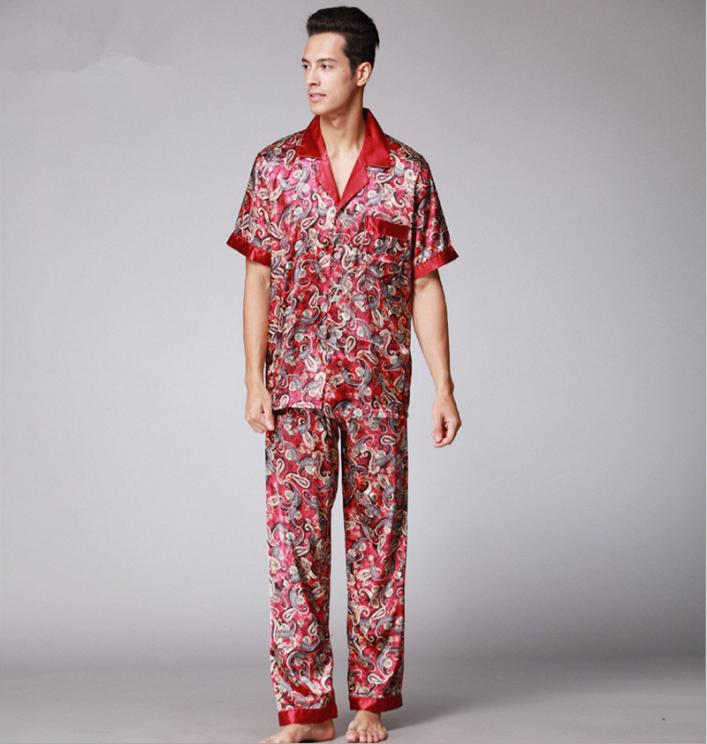 Mens Paisley Silk Pajamas Set Summer Short Sleeve Satin Sleepwear Male Plus Size Loose Dressing Gown Nightgown2049218, Green
Mens Paisley Silk Pajamas Set Summer Short Sleeve Satin Sleepwear Male Plus Size Loose Dressing Gown Nightgown2049218, Green