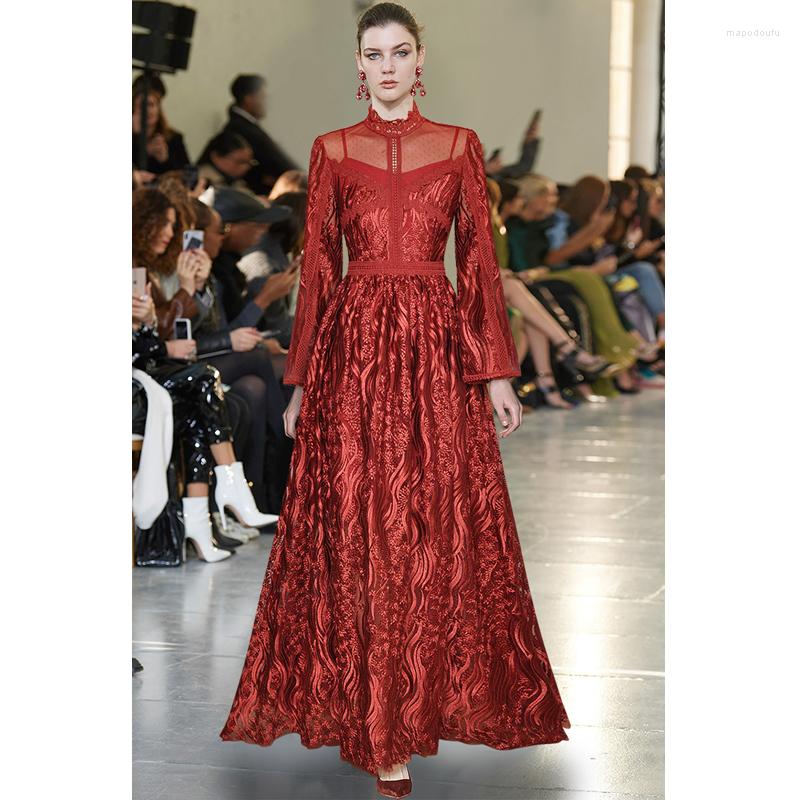 Casual Dresses Janeyiren Fashion Designer Dress Fall Women Stand Collar Flared Sleeve Embroidered Mesh Long Skirt Party, Black
Casual Dresses Janeyiren Fashion Designer Dress Fall Women Stand Collar Flared Sleeve Embroidered Mesh Long Skirt Party, Black