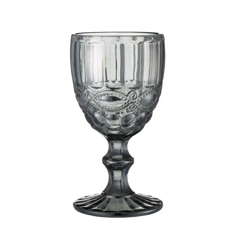 48 STOCK Pieces / Carton European Style Emed Stained Glass Beer Goblet Vintage Wine Glasses Household Juice Drinking Cup Thickened FY5509 es