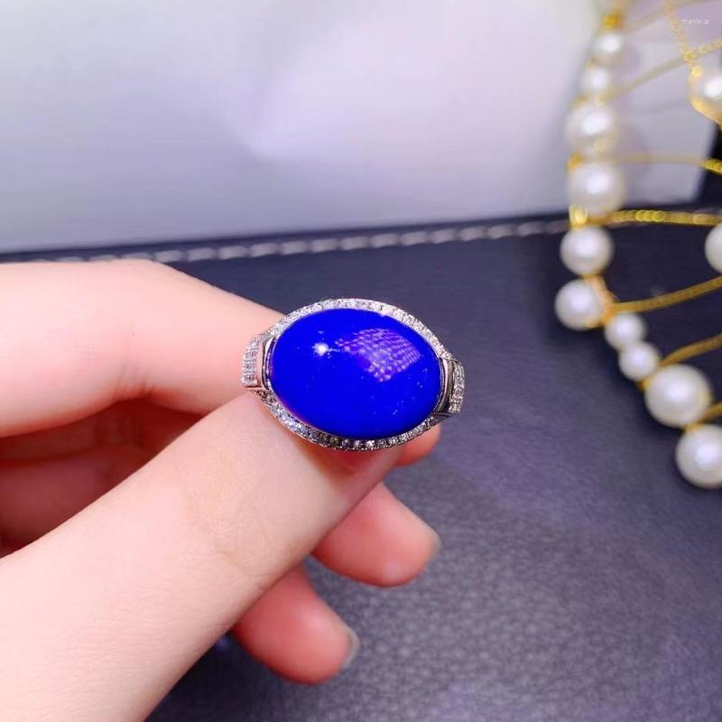 Cluster Rings Fine Jewelry 925 Sterling Silver Inset With Natural Large Gem Women's Men Luxury Oval Lapis Adjustable Ring Support Dete
Cluster Rings Fine Jewelry 925 Sterling Silver Inset With Natural Large Gem Women's Men Luxury Oval Lapis Adjustable Ring Support Dete