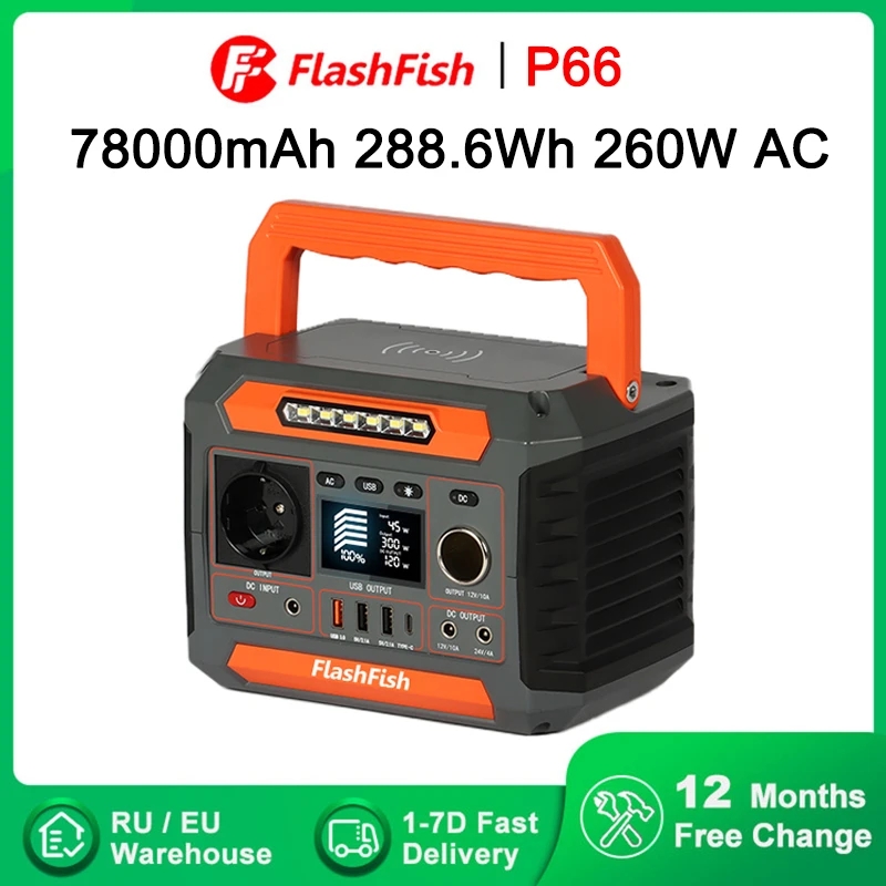 230V 260W Solar Generator Portable Emergency power supply 288.6WH Power Station Battery for Home Outdoor Camping Drone EU Socket
230V 260W Solar Generator Portable Emergency power supply 288.6WH Power Station Battery for Home Outdoor Camping Drone EU Socket