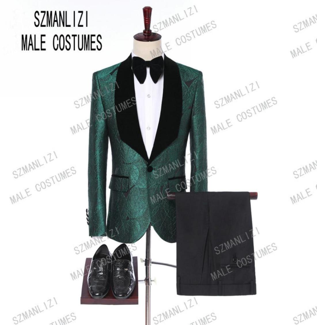 Men Suits With Pants 2019 Italian Tuxedo Slim Velvet Lapel Green Leaves Formal Groom WeddingPromParty Suits Man Blazer3586752, White
Men Suits With Pants 2019 Italian Tuxedo Slim Velvet Lapel Green Leaves Formal Groom WeddingPromParty Suits Man Blazer3586752, White