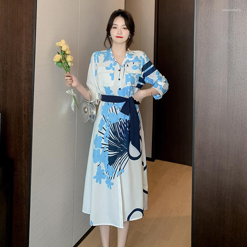 Casual Dresses Women' Spring And Summer High-end Temperament Lapel Shirt Sleeve Single-breasted Bow Tie Waist French Romantic Print, Picture color
Casual Dresses Women' Spring And Summer High-end Temperament Lapel Shirt Sleeve Single-breasted Bow Tie Waist French Romantic Print, Picture color