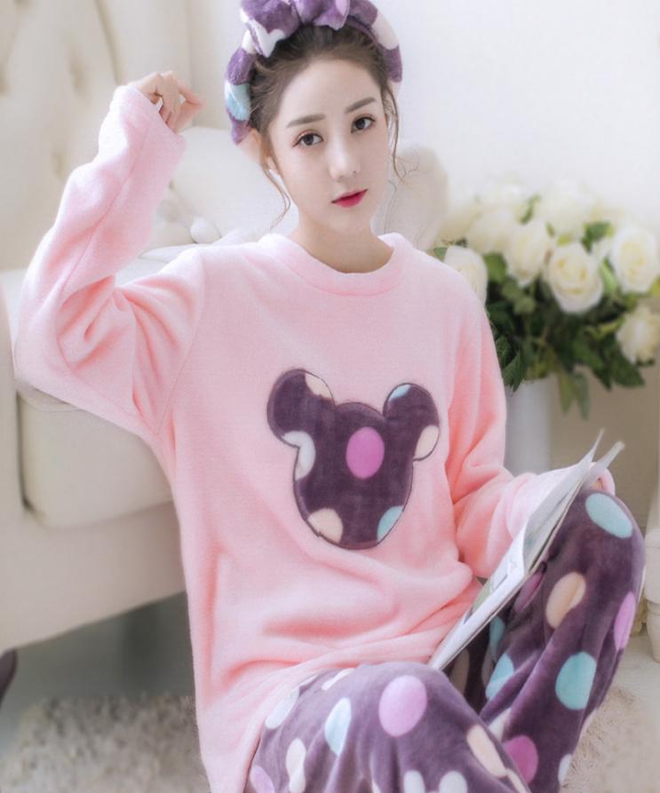 Women Cute Cartoon Coral Pajamas Set Long Sleeve Shirt Pant Sleep Set Winter Flannel Sleepwear Girl 2PCS Pijamas Suit Nightgown Y2123093, Black
Women Cute Cartoon Coral Pajamas Set Long Sleeve Shirt Pant Sleep Set Winter Flannel Sleepwear Girl 2PCS Pijamas Suit Nightgown Y2123093, Black