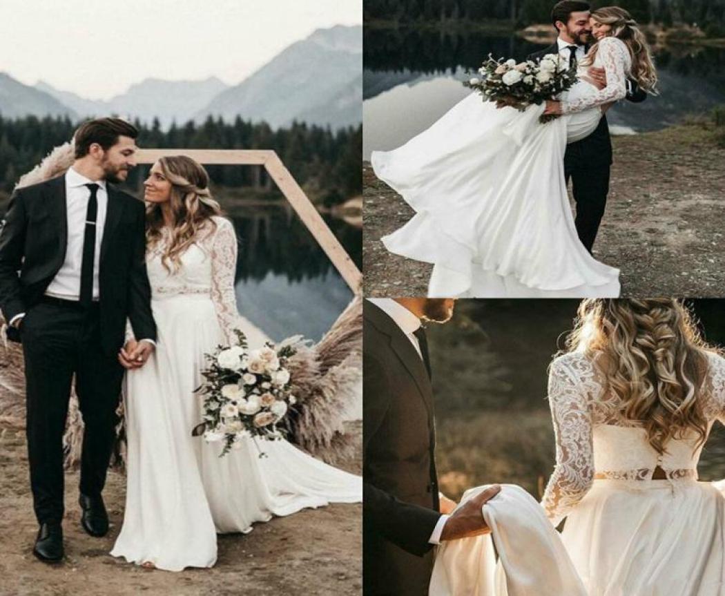 Newest Bohemian Beach Wedding Dresses with Long Sleeve Full Lace Two Pieces Low Back Western Country Outdoor Wedding Dress Bridal 3486241, Pink
Newest Bohemian Beach Wedding Dresses with Long Sleeve Full Lace Two Pieces Low Back Western Country Outdoor Wedding Dress Bridal 3486241, Pink
