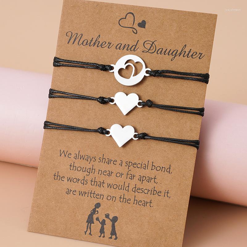 Charm Bracelets Stainless Steel Hollow Love Mother's Day Parent-child Hand-woven Bracelet Sets
Charm Bracelets Stainless Steel Hollow Love Mother's Day Parent-child Hand-woven Bracelet Sets