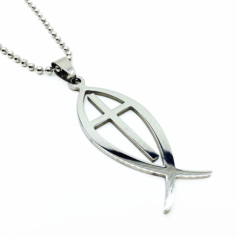 Pendant Necklaces Piece Jesus Christ Cross Fish Stainless Steel Fashion Jewelry Necklace With Bead Chain For Men AndPendant
Pendant Necklaces Piece Jesus Christ Cross Fish Stainless Steel Fashion Jewelry Necklace With Bead Chain For Men AndPendant