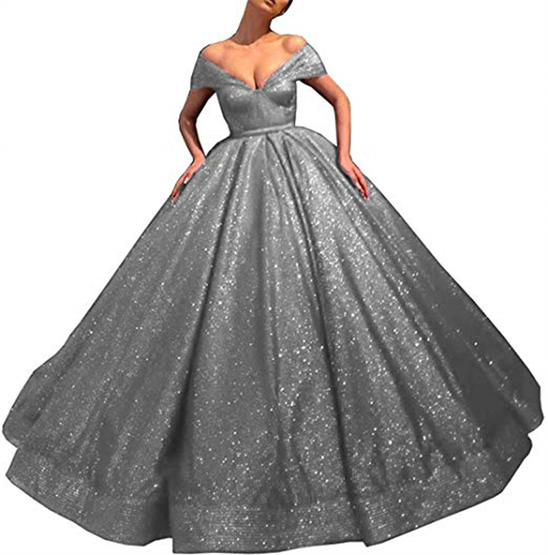 Quinceanera Dresses Princess Sexy Off the Shoulder Deep V-Neck Sequins Ball Gown with Plus Size Sweet 16 Debutante Party Birthday Vestidos De 15 Anos 