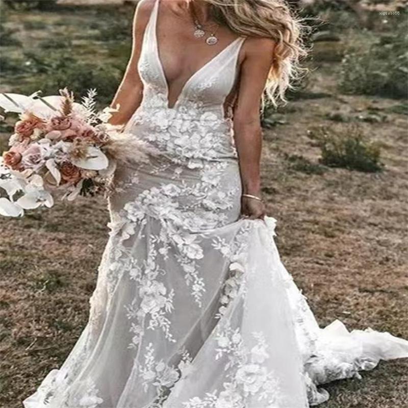Wedding Dress Lace Appliques Vintage Mermaid Dresses V-neck Backless 3D Flowers Country Bridal Gown Vestidos De Novia 2023, Blue
Wedding Dress Lace Appliques Vintage Mermaid Dresses V-neck Backless 3D Flowers Country Bridal Gown Vestidos De Novia 2023, Blue