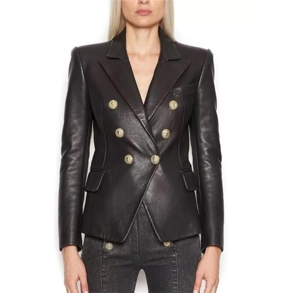 HIGH STREET Newest Baroque Fashion 2020 Designer Blazer Jacket Women039s Lion Metal Buttons Faux Leather Blazer Outer Coat LJ207600594, Gold
HIGH STREET Newest Baroque Fashion 2020 Designer Blazer Jacket Women039s Lion Metal Buttons Faux Leather Blazer Outer Coat LJ207600594, Gold