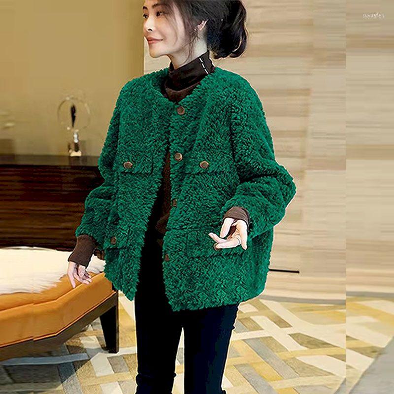 Women's Jackets Green Imitation Lamb Wool Short Coat Women Autumn Winter Trendy Loose Thicken Plush Fashion Design Cardigan Coats Woman
Women's Jackets Green Imitation Lamb Wool Short Coat Women Autumn Winter Trendy Loose Thicken Plush Fashion Design Cardigan Coats Woman