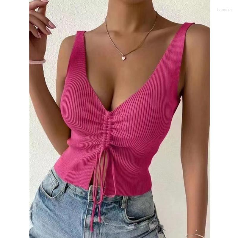 Women's Tanks 2023 Summer Sexy Women Tank Top Solid Drawstring Spicy Girls Versatile Clothing V-neck Short TopFashion Leisure Ladies, As show
Women's Tanks 2023 Summer Sexy Women Tank Top Solid Drawstring Spicy Girls Versatile Clothing V-neck Short TopFashion Leisure Ladies, As show