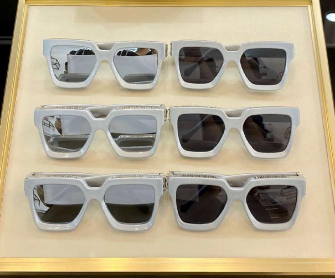 

Lux 11 Millionaires Square Sunglasses Silver Mirror Lenses Men Fashion Sun Glasses occhiali da sole uv400 protection with box9738692