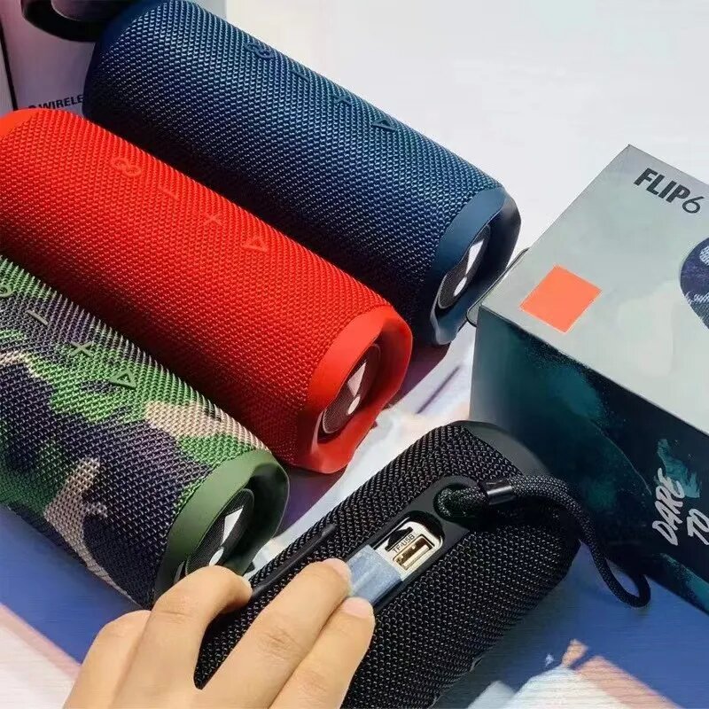 FLIP 6 Wireless Bluetooth Speaker Mini Portable IPX7 FLIP6 Waterproof Portable Speakers Outdoor Stereo Bass Music Track Independent TF Card Audio Stereo Music
FLIP 6 Wireless Bluetooth Speaker Mini Portable IPX7 FLIP6 Waterproof Portable Speakers Outdoor Stereo Bass Music Track Independent TF Card Audio Stereo Music