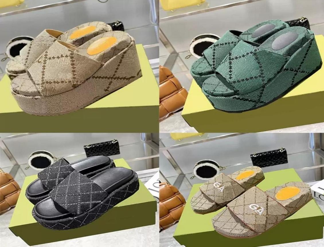 2022 Designer Slippers Fashion Thick bottom Sandals Letter Embroidery Slides lady Platform Wedges Sandal Beach High heel Size 3642091999, Red
2022 Designer Slippers Fashion Thick bottom Sandals Letter Embroidery Slides lady Platform Wedges Sandal Beach High heel Size 3642091999, Red