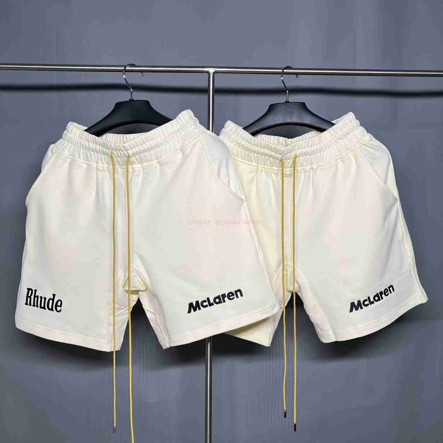 Designer Short Fashion Casual Clothing Beach shorts Rhude x Mclaren Co Branded Letter Embroidery Drawstring Pure Cotton Casual Shorts Middle Pants Sports High Stre, Apricot
Designer Short Fashion Casual Clothing Beach shorts Rhude x Mclaren Co Branded Letter Embroidery Drawstring Pure Cotton Casual Shorts Middle Pants Sports High Stre, Apricot