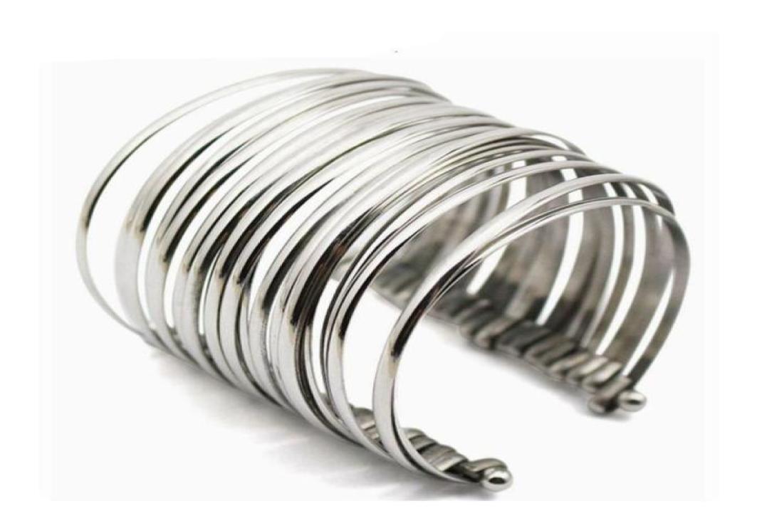 Fashion Women039s Metal Multilayer Wristband Cuff Jewelry Bangle Bracelet Silver Color Stainless Steel Bracelet Wide Cuff Bangl1317590961
Fashion Women039s Metal Multilayer Wristband Cuff Jewelry Bangle Bracelet Silver Color Stainless Steel Bracelet Wide Cuff Bangl1317590961