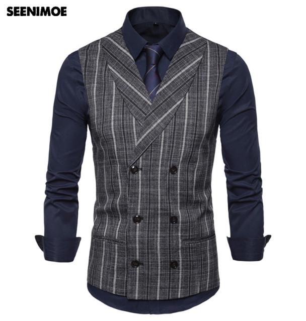 Seenimoe Mens Striped Plaid Formal Blazer Vests Casual Double Breasted Men Vest suit EU Size SXXL Male Casual Waistcoat 2011058102832, Champagne
Seenimoe Mens Striped Plaid Formal Blazer Vests Casual Double Breasted Men Vest suit EU Size SXXL Male Casual Waistcoat 2011058102832, Champagne
