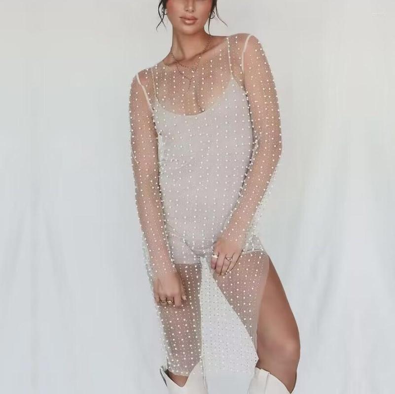 Casual Dresses CINESSD 2023 Sexy Beaded Rhinestone Blouse Mesh Side Split Open Fork Mid Long Dress, Skin
Casual Dresses CINESSD 2023 Sexy Beaded Rhinestone Blouse Mesh Side Split Open Fork Mid Long Dress, Skin