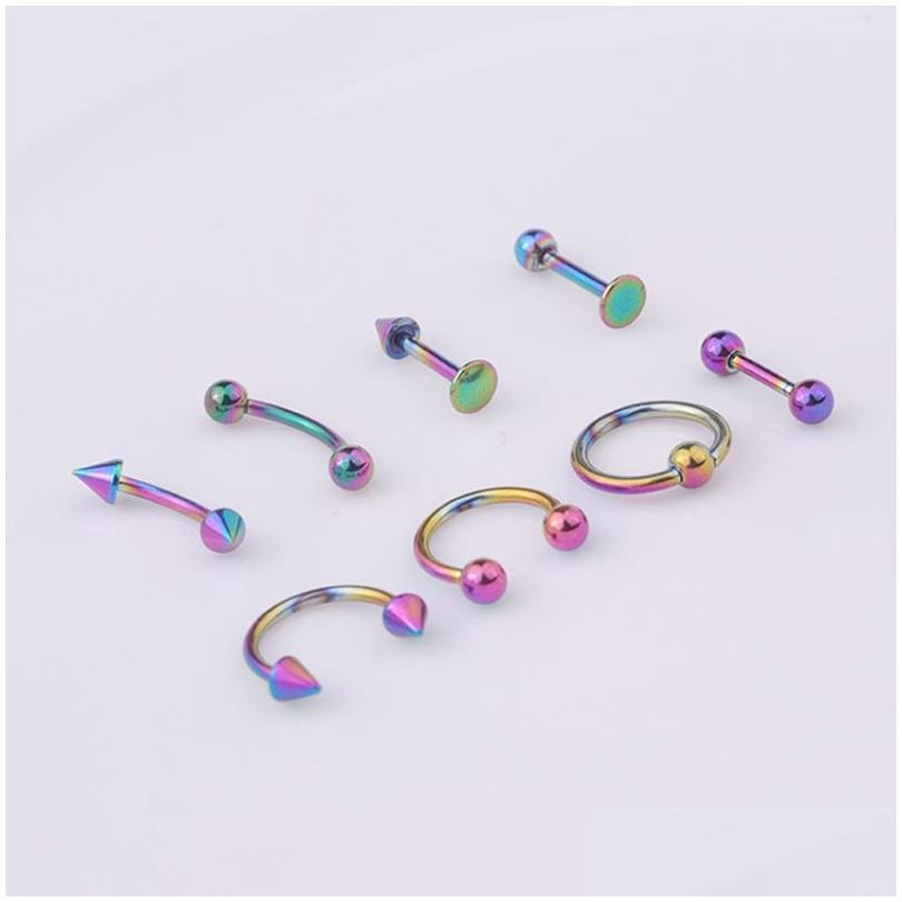 Other 8Pcs/Set Stainless Steel Barbell Helix Lobe Tongue Belly Nose Rings Ball Punk Rook Tragus Septum Lip Eyebrow Body Piercing Dro Dhxon
Other 8Pcs/Set Stainless Steel Barbell Helix Lobe Tongue Belly Nose Rings Ball Punk Rook Tragus Septum Lip Eyebrow Body Piercing Dro Dhxon