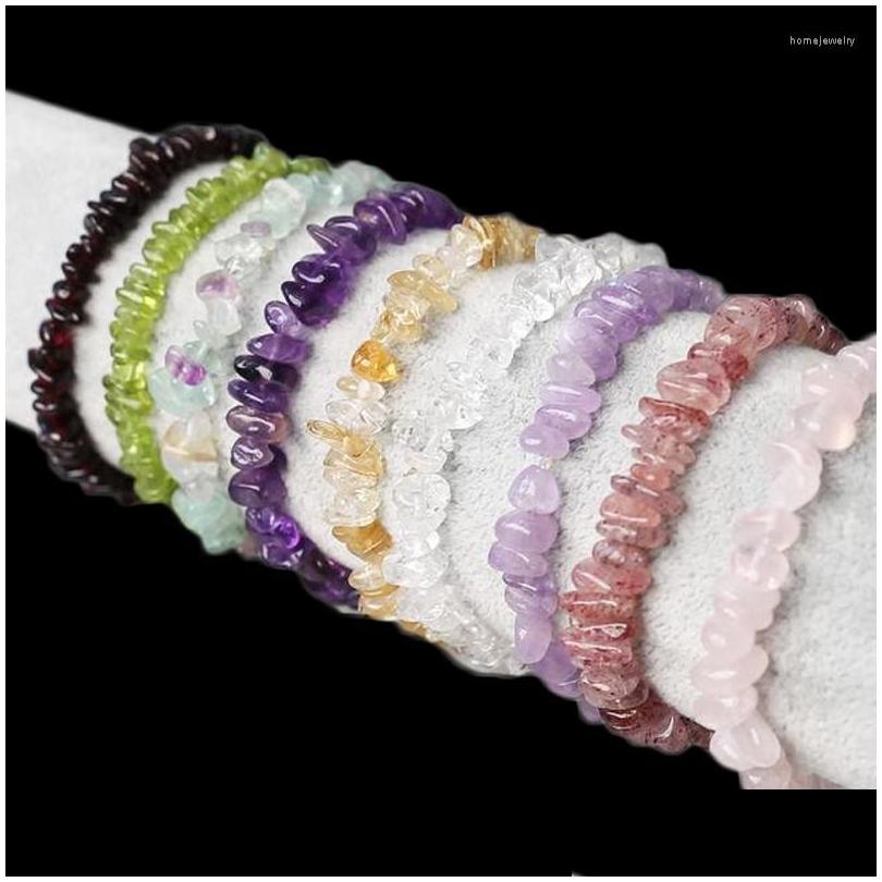 Beaded Strand Natural Crystal Bracelet Irregar Stone Beads Chips Jewelry Amethys Aquamarine Rose Quartz Bracelets For Women Drop Deli Dh86O
Beaded Strand Natural Crystal Bracelet Irregar Stone Beads Chips Jewelry Amethys Aquamarine Rose Quartz Bracelets For Women Drop Deli Dh86O