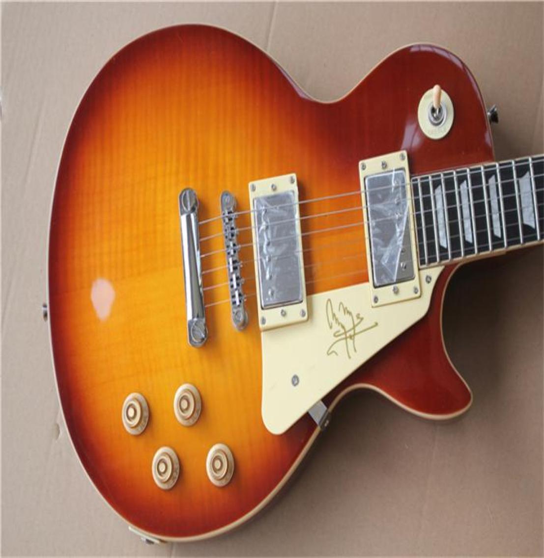 Cherry Sunburst Standard Electric Guitar Chrome Hardware Factory Direct Mahogany Material2150150
Cherry Sunburst Standard Electric Guitar Chrome Hardware Factory Direct Mahogany Material2150150