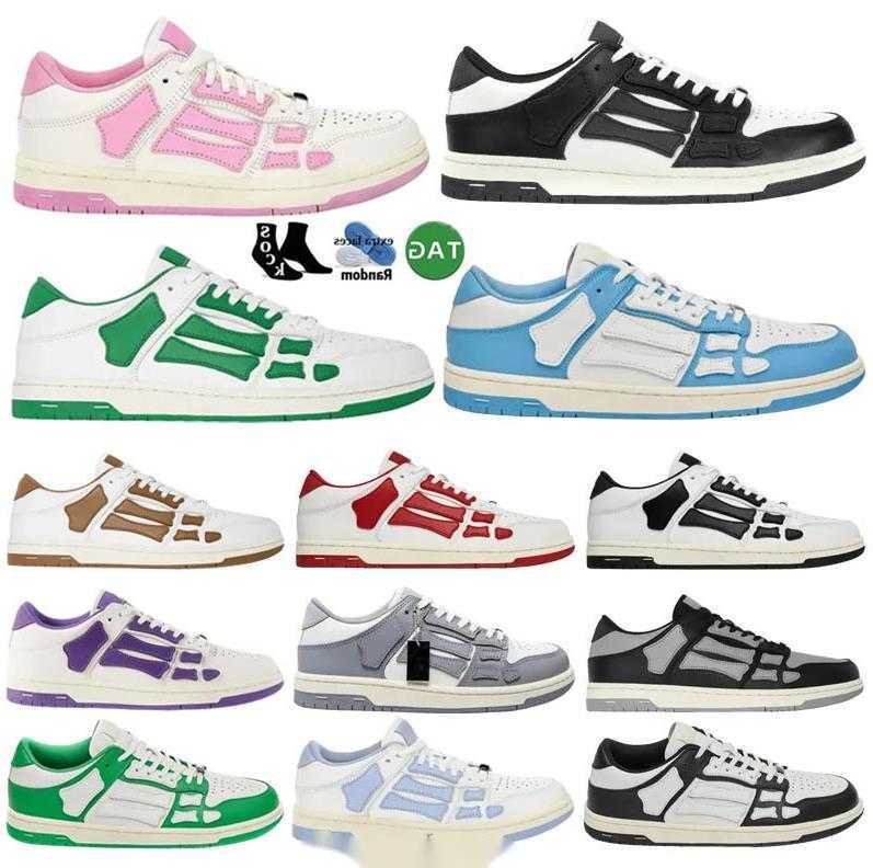 Designer Skel Top Low Men Women Amiri shoes Bones Hi Leather Sneakers Luxury Skeleton Blue Red Black Green Gray Pink couple casual Retro Sneaker, 13
Designer Skel Top Low Men Women Amiri shoes Bones Hi Leather Sneakers Luxury Skeleton Blue Red Black Green Gray Pink couple casual Retro Sneaker, 13