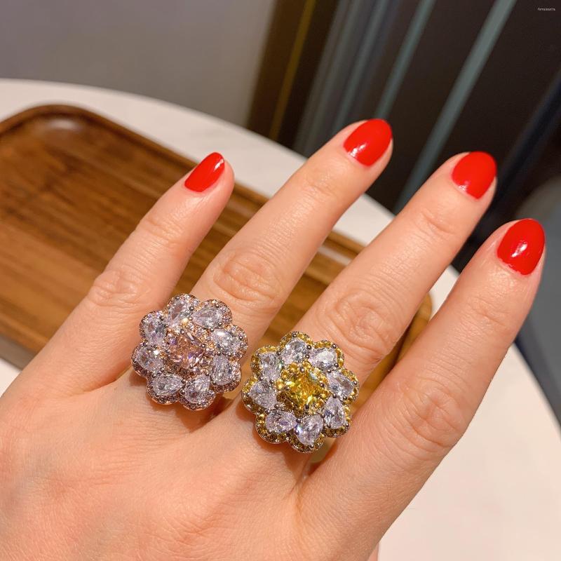 Cluster Rings QCute Pink Yellow Flower Jewelry For Women Luxury Silver Color Ring Fashion Anniversary Party Gifts
Cluster Rings QCute Pink Yellow Flower Jewelry For Women Luxury Silver Color Ring Fashion Anniversary Party Gifts