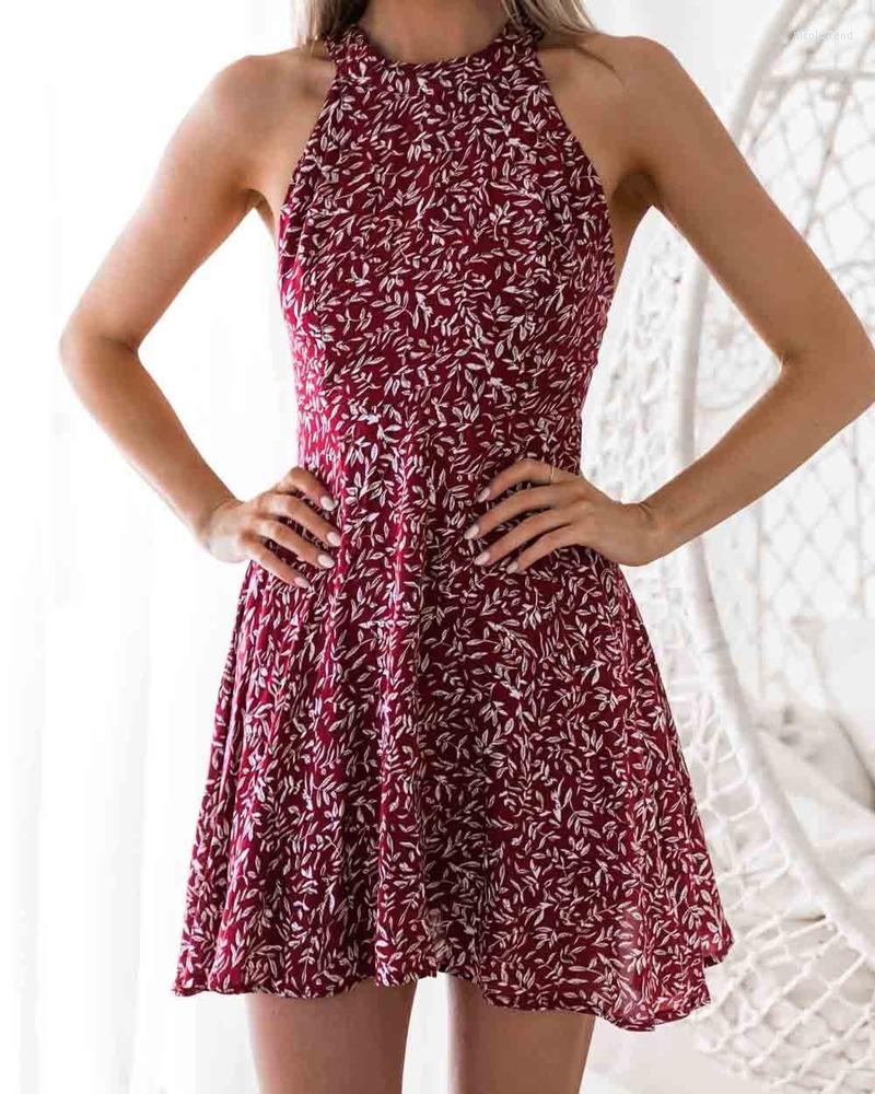 Casual Dresses Cotton Halter Neck Round Floral Mini Ladies Slim Sexy Bandage Dress Bohemian Beach Holiday Sundress, Red
Casual Dresses Cotton Halter Neck Round Floral Mini Ladies Slim Sexy Bandage Dress Bohemian Beach Holiday Sundress, Red