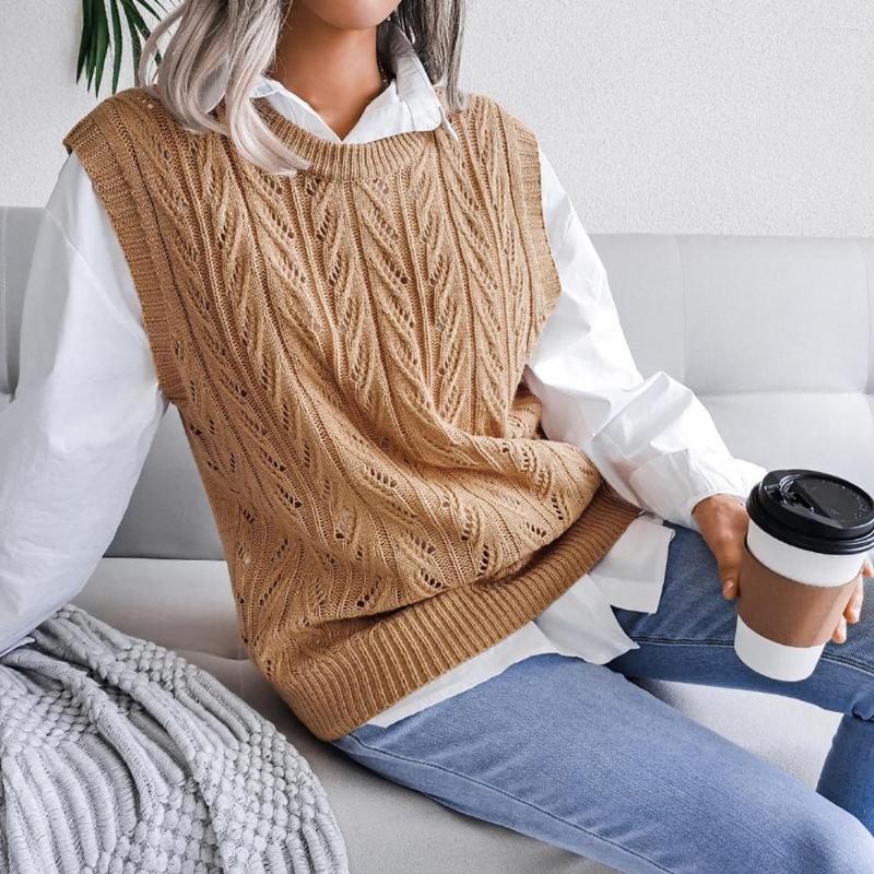 Women' Vests Sweater Vest Thick Hollow Out Versatile Korean Style Loose Top Bottoming Coldproof, Khaki
Women' Vests Sweater Vest Thick Hollow Out Versatile Korean Style Loose Top Bottoming Coldproof, Khaki