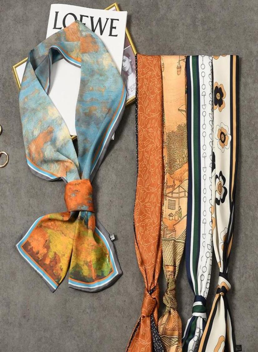 Scarves Small Silk Scarf Female Four Seasons Casual Fashion Geometric Patchwork Floral Print Decorate Tie Bag Handle Ribbon8586899
Scarves Small Silk Scarf Female Four Seasons Casual Fashion Geometric Patchwork Floral Print Decorate Tie Bag Handle Ribbon8586899