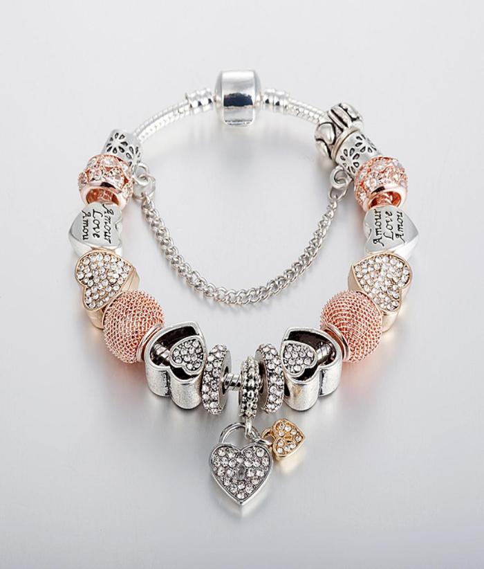 Pand Strands high quality diamond alloy tennis beads bracelet DIY heart pendant ornaments whole8693731
Pand Strands high quality diamond alloy tennis beads bracelet DIY heart pendant ornaments whole8693731