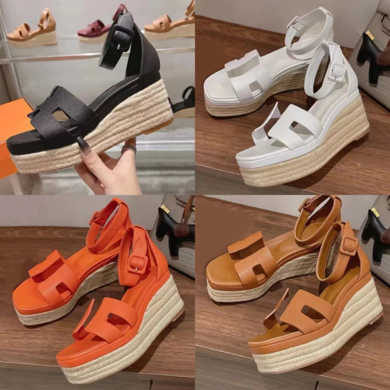 summer barefoot height luxury designer shoe Thick Bottom High Heels Sandals Genuine Leather Solid Color FashionHemp Fashion Sandals 35-41 size withbox, Yellow
summer barefoot height luxury designer shoe Thick Bottom High Heels Sandals Genuine Leather Solid Color FashionHemp Fashion Sandals 35-41 size withbox, Yellow