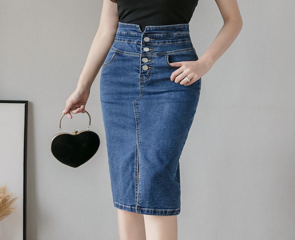 Skirts Women039s Denim Wrap Skirt High Wasit Buttons Jeans Female Pencil Front Split 2022 Summer Vintage7505530, Blue 
Skirts Women039s Denim Wrap Skirt High Wasit Buttons Jeans Female Pencil Front Split 2022 Summer Vintage7505530, Blue