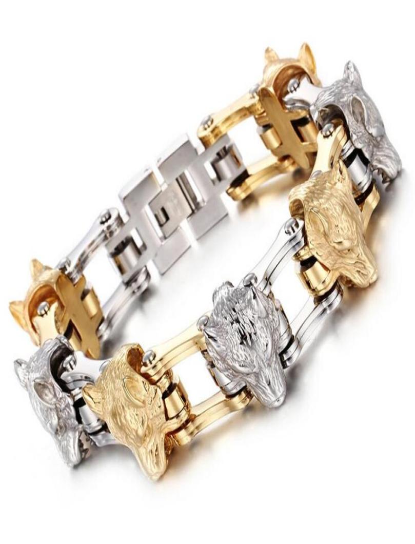 Punk Rock Multicolor Gold Silver Wolf Head Design Bicycle Biker Motorcycle Bracelet Men 316L Stainless Steel Bracelet Bangles Male7482596
Punk Rock Multicolor Gold Silver Wolf Head Design Bicycle Biker Motorcycle Bracelet Men 316L Stainless Steel Bracelet Bangles Male7482596