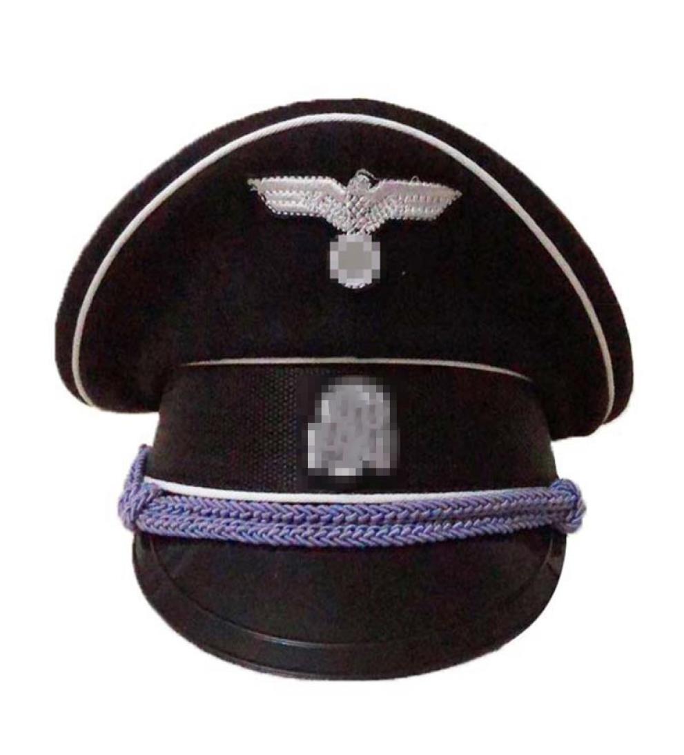 WWII Army Elite Infantry German Officer Wool Hat Visor Cap Silver Cord Field1163912, Black
WWII Army Elite Infantry German Officer Wool Hat Visor Cap Silver Cord Field1163912, Black