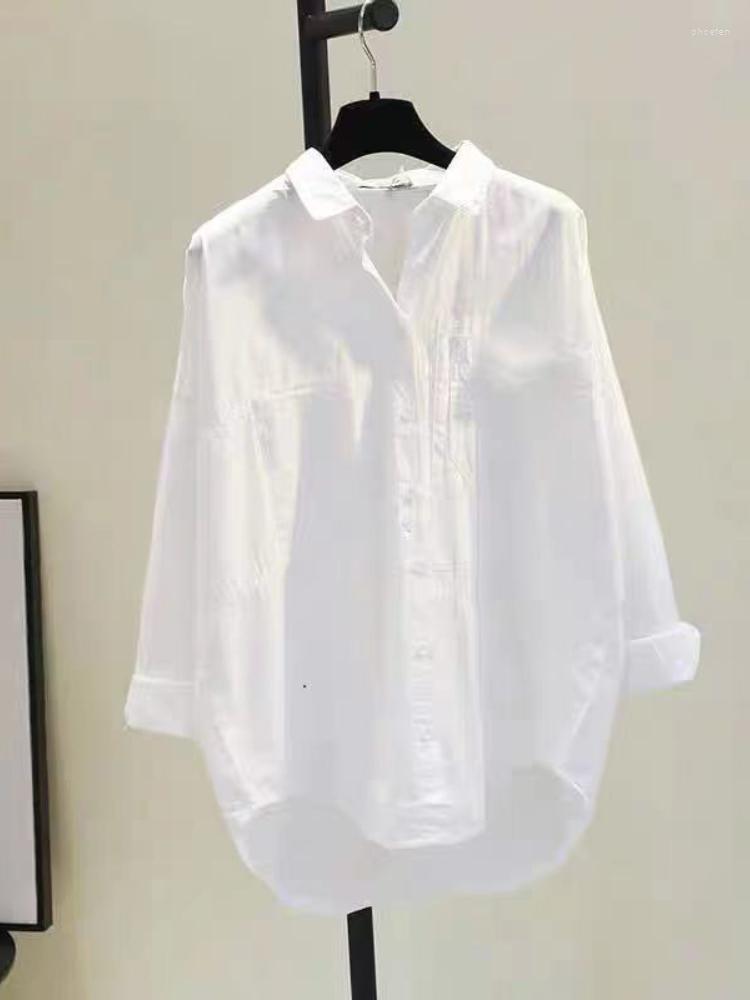 Women's Blouses Summer Women Solid Loose White Long Shirt Elegant Casual Button Polo Collar Pullover Sleeve Office Lady Fashion Thin
Women's Blouses Summer Women Solid Loose White Long Shirt Elegant Casual Button Polo Collar Pullover Sleeve Office Lady Fashion Thin