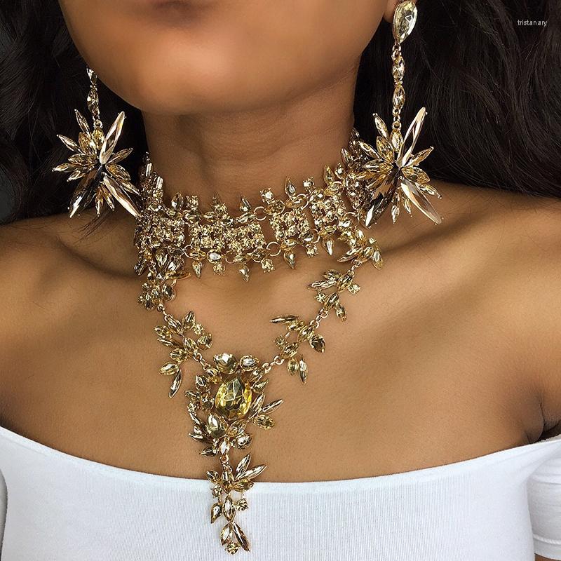 Necklace Earrings Set Champagne Crystal Rhinestone Statement Choker Women Maxi Long Large Collar Nigerian Bridal Party Jewelry Femme, Picture shown
Necklace Earrings Set Champagne Crystal Rhinestone Statement Choker Women Maxi Long Large Collar Nigerian Bridal Party Jewelry Femme, Picture shown